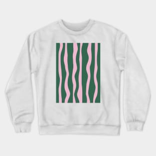 Vertical Lines - Pink Green Crewneck Sweatshirt